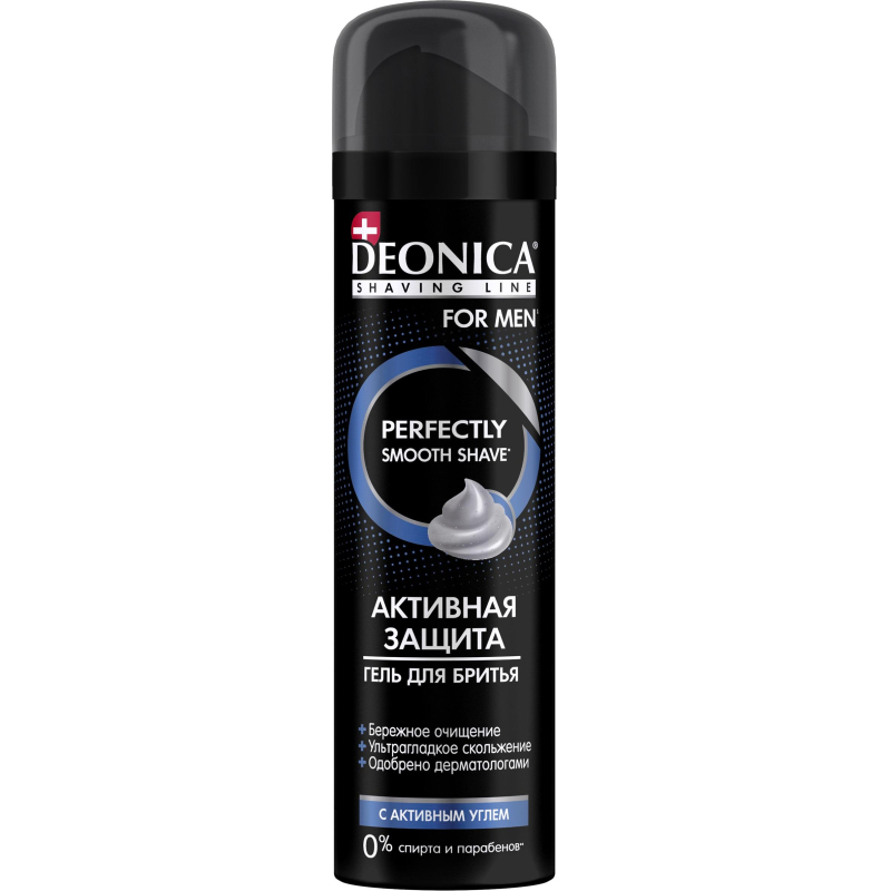 Гель для бритья DEONICA FOR MEN Активная защита с черным углем 200 мл
