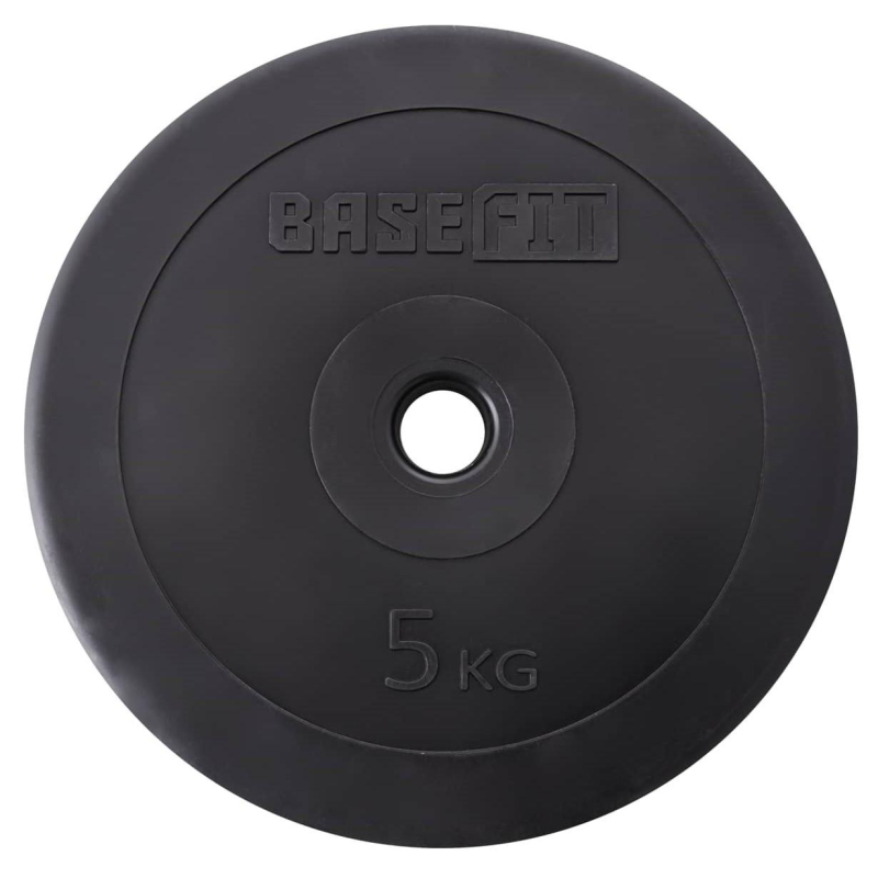 Диск пластиковый BASEFIT BB-203  5 кг, d=26 мм, черный,УТ-00019755