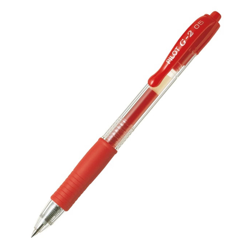 Ручка гелевая автомат. PILOT BL-G2-5 резин.манжет.красн. 0,3мм Япония