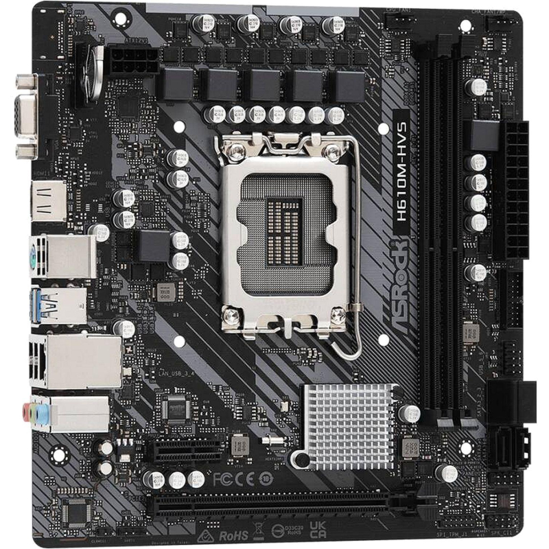 Материнская плата Asrock H610M-HVS Soc-1700 Intel H610 2xDDR4 mATX