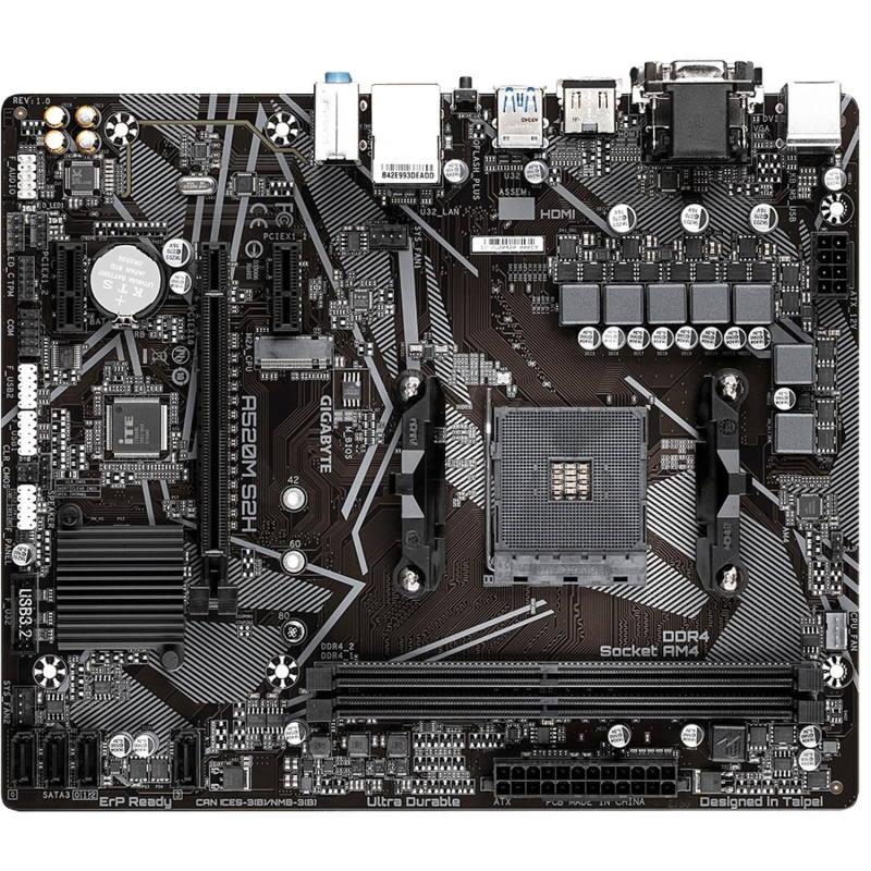 Материнская плата Gigabyte A520M S2H AM4 AMD 2xDDR4 mATX RTL