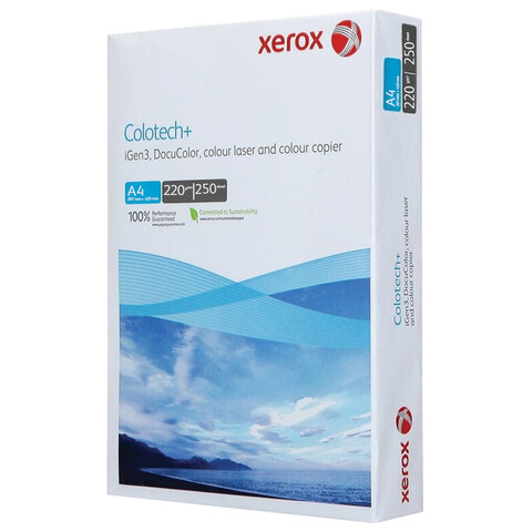 Бумага для цветной лазерной печати А4, 220 г/м2, 250 л., XEROX COLOTECH+, 161% CIE