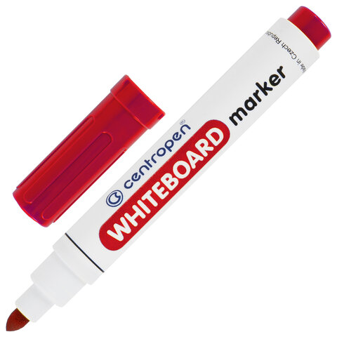 Маркер стираемый для белой доски КРАСНЫЙ, CENTROPEN "Dry-Wipe", 2,5 мм, 8559