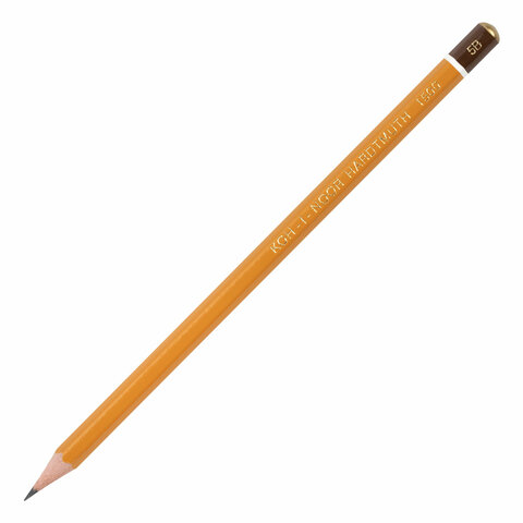 Карандаш чернографитный KOH-I-NOOR 1500, 1 шт., 5B, корпус желтый, заточенный