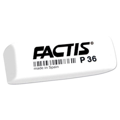 Ластик FACTIS P 36, 56х20х9 мм, белый, прямоугольный, скошенные края, CPFP36B
