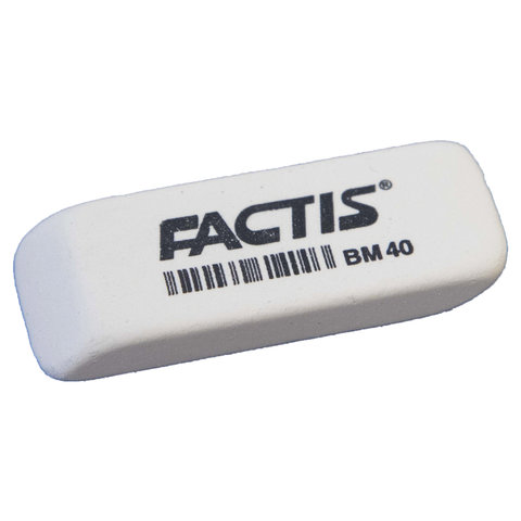 Ластик FACTIS BM 40, 52х20х7 мм, белый, прямоугольный, скошенные края, CNFBM40
