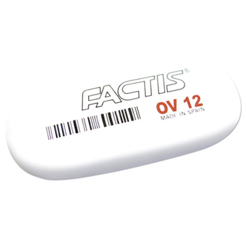 Ластик большой FACTIS OV 12, 61х28х13 мм, белый, овальный, CMFOV12