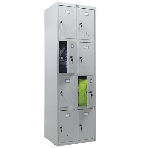 Шкаф металлический для сумок ПРАКТИК "ML/LS 24-60" восьмисекционный, 1830х600х500 мм, 33 кг, разборный