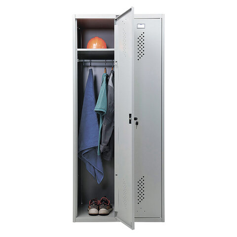 Шкаф металлический для одежды ПРАКТИК "ML/LS-21-80", двухсекционный, 1830х800х500 мм, 35 кг, разборный