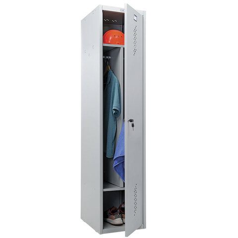 Шкаф металлический для одежды ПРАКТИК "ML/LS-11-40D", 2 отделения, 1830х400х500 мм, 23 кг, разборный