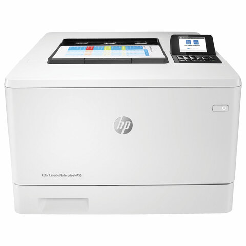 Принтер лазерный ЦВЕТНОЙ HP Color LJ Enterprise M455dn А4, 27 стр./мин., 55000 стр./мес., ДУПЛЕКС, ДАПД, сетевая карта