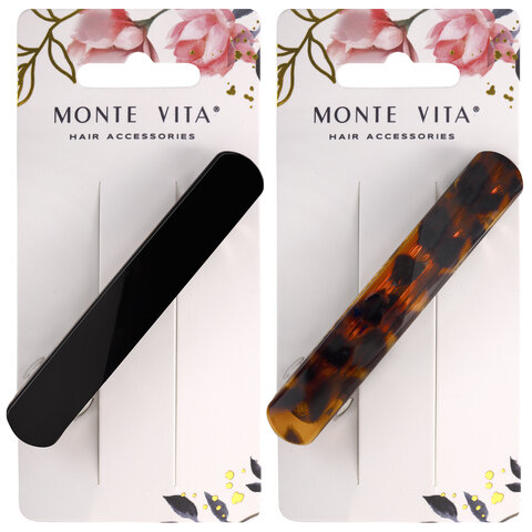 Заколка для волос 9 см, автомат, глянцевый, АССОРТИ, MONTE VITA, 457086