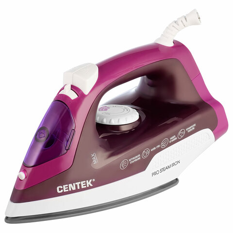 Утюг CENTEK CT-2348, 1800 Вт, антипригарное покрытие, антикапля, антинакипь, фиолетовый
