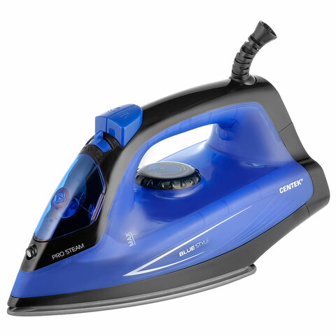 Утюг CENTEK CT-2360, 1600 Вт, антипригарное покрытие, антикапля, антинакипь, синий