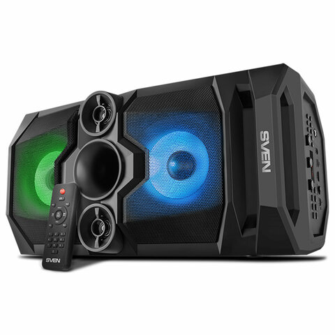 Колонка портативная SVEN PS-655, 50 Вт, TWS, Bluetooth, FM, USB, microSD, LED-дисплей, пульт, черная