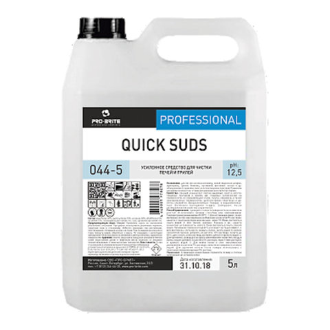 Средство для чистки плит, духовок, грилей от жира/нагара 5 л, PRO-BRITE QUICK SUDS, концентрат, 78078