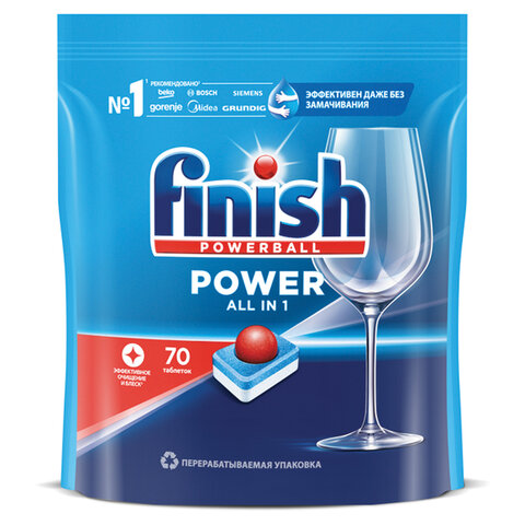 Таблетки для посудомоечных машин 70 шт. FINISH Power "All in 1"