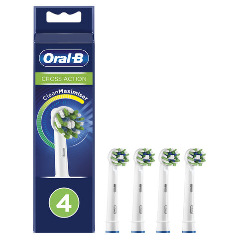 Насадки для электрической зубной щетки КОМПЛЕКТ 4 шт. ORAL-B (Орал-би) Cross Action EB50RX