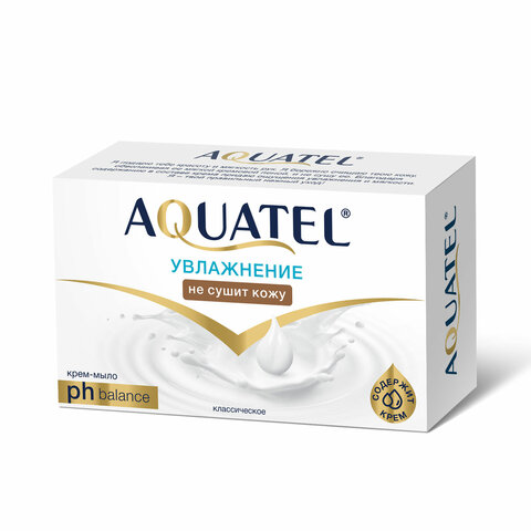 Мыло-крем 90 г AQUATEL "Классическое" увлажняющее, не сушит кожу