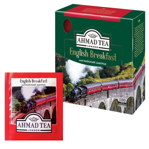 Чай AHMAD "English Breakfast" черный, 100 пакетиков в конвертах по 2 г