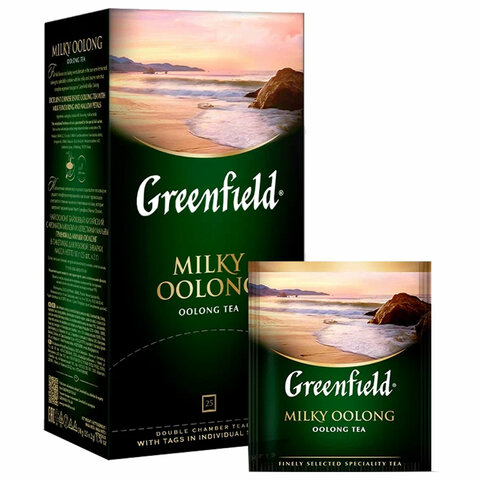 Чай GREENFIELD "Milky Oolong" улун с добавками, 25 пакетиков в конвертах по 2 г