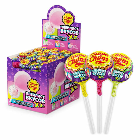 Карамель CHUPA CHUPS (Чупа-Чупс) "XXL Flavors Playlist", ассорти, 29 г