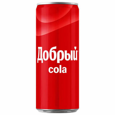 Напиток газированный ДОБРЫЙ КОЛА, 0,33 л, железная банка