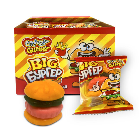 Мармелад "CRAZY GUMMY. BIG Бургер", 18 г, КАНДИ КЛАБ