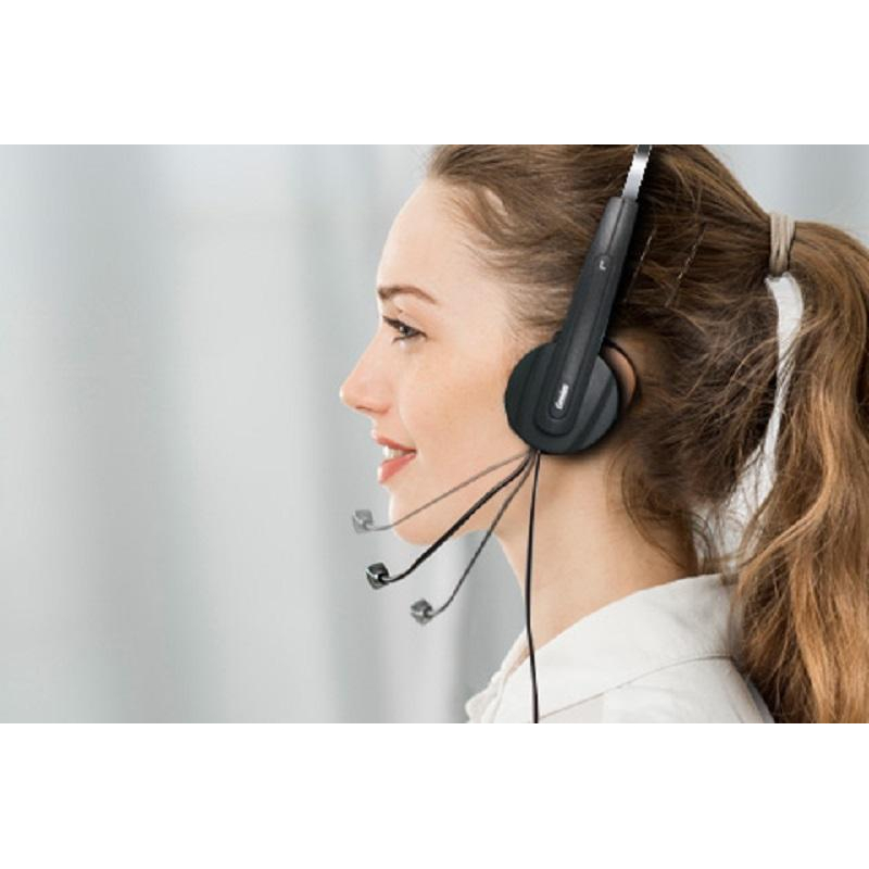 Гарнитура компьютерная Genius HS-220U,  кабель 2.4м., черный