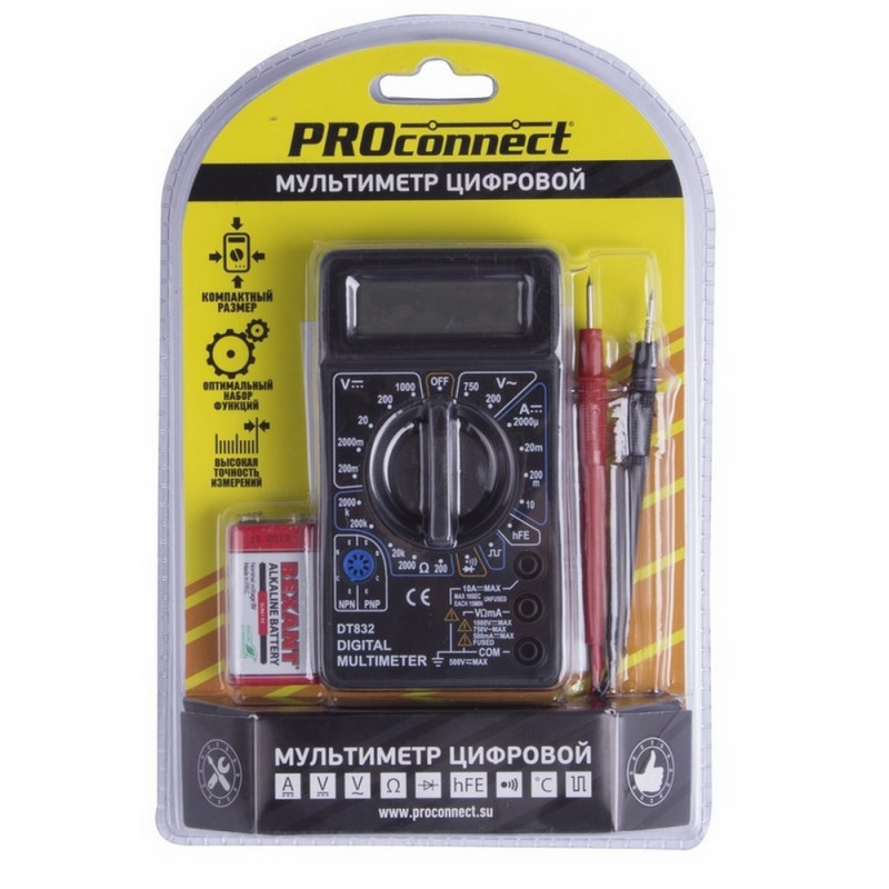 Мультиметр портативный M832 (DT832) PROconnect (13-3012)